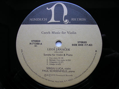 CZECH MUSIC FOR VIOLIN: JANACEK / DVORAK / SMETANA      SERGIO LUCA / PAUL SCHOENFIELD    H-71350