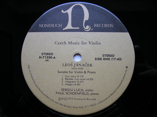 CZECH MUSIC FOR VIOLIN: JANACEK / DVORAK / SMETANA      SERGIO LUCA / PAUL SCHOENFIELD    H-71350