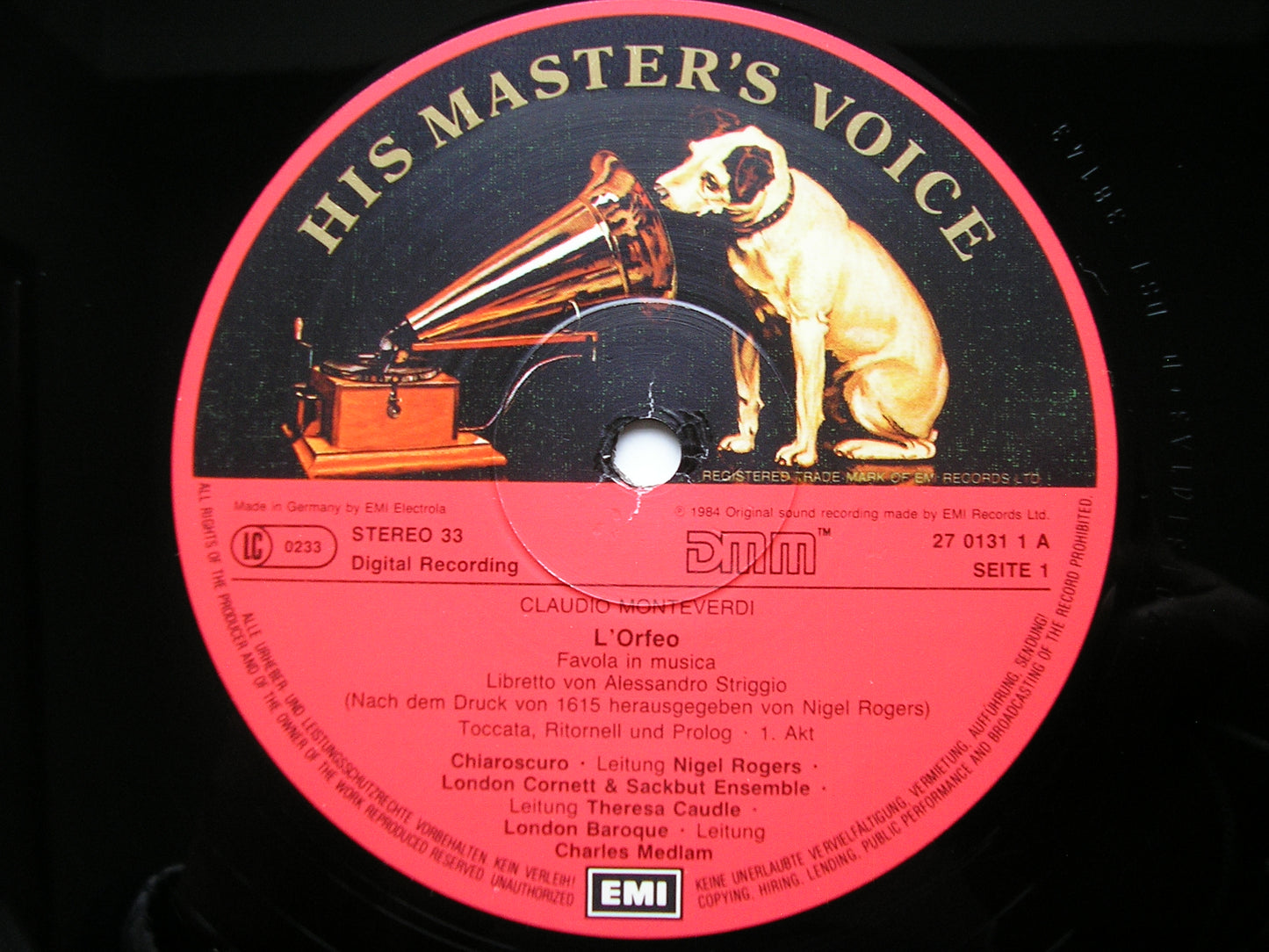 MONTEVERDI: ORFEO      SOLOISTS / LONDON BAROQUE / CHIAROSCURO / ROGERS / MEDLAM   2LP     27 0131 3