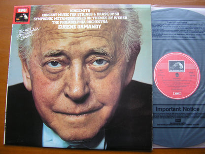 HINDEMITH: CONCERT MUSIC / SYMPHONIC METAMORPHOSIS      EUGENE ORMANDY / PHILADELPHIA     ASD 3743