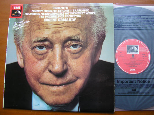 HINDEMITH: CONCERT MUSIC / SYMPHONIC METAMORPHOSIS      EUGENE ORMANDY / PHILADELPHIA     ASD 3743