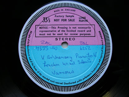 MOZART & BEETHOVEN: PIANO QUINTETS     ASHKENAZY / LONDON WIND SOLOISTS    test pressing     SXL 6252