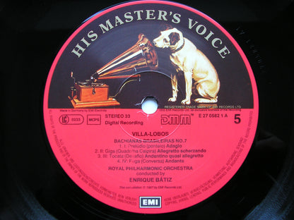 VILLA-LOBOS: BACHIANAS BRASILEIRAS Nos. 1 - 9    HENDRICKS / ROYAL PHILHARMONIC / BATIZ   3 LP    27 0580