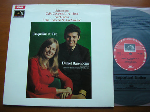 SCHUMANN / SAINT-SAENS: CELLO CONCERTOS       DU PRE / NEW PHILHARMONIA ORCHESTRA / BARENBOIM     ASD 2498