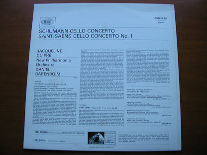 SCHUMANN / SAINT-SAENS: CELLO CONCERTOS       DU PRE / NEW PHILHARMONIA ORCHESTRA / BARENBOIM     ASD 2498