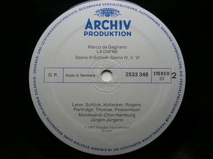 DA GAGLIANO: LA DAFNE     SOLOISTS / CAMERATA ACADEMICA HAMBURG / JURGENS    2533 348