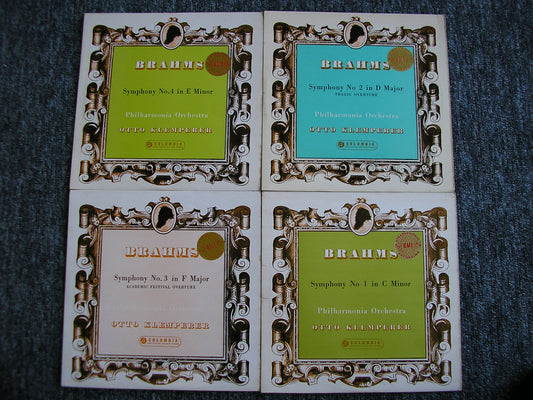 BRAHMS: THE FOUR SYMPHONIES / TWO OVERTURES     4LP   SAX 2262 /2350 / 2351 / 2362