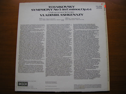 TCHAIKOVSKY: SYMPHONY No. 5      ASHKENAZY / PHILHARMONIA ORCHESTRA    test pressing     SXL 6884