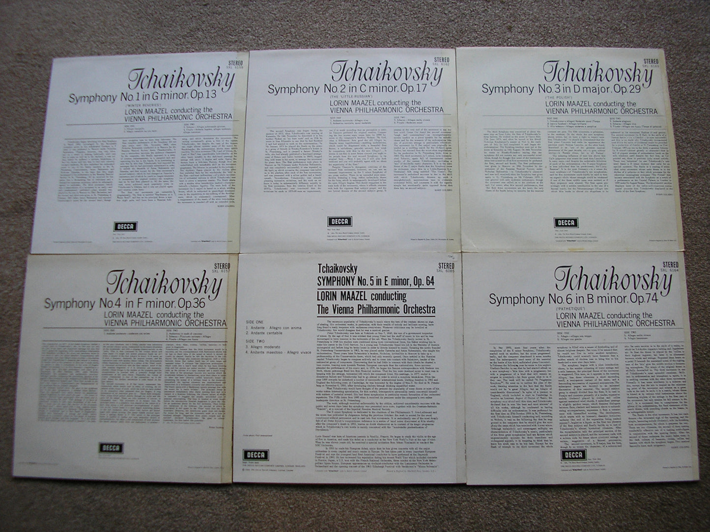 TCHAIKOVSKY: SIX SYMPHONIES     MAAZEL / VIENNA PHILHARMONIC   6LP