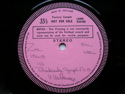 TCHAIKOVSKY: SYMPHONY No. 5      ASHKENAZY / PHILHARMONIA ORCHESTRA    test pressing     SXL 6884