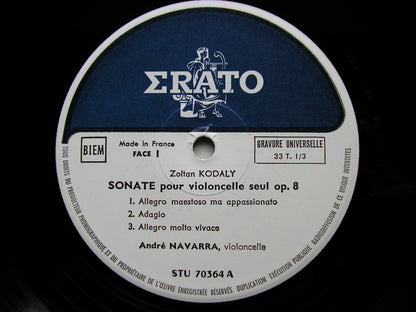 KODALY & JOLIVET: MUSIC FOR SOLO CELLO     ANDRE NAVARRA     STU 70364