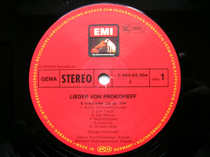 RIMSKY-KORSAKOV / PROKOFIEV: SONGS      VISHNEVSKAYA / ROSTROPOVICH     ASD 3731