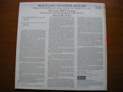 MOZART: PIANO CONCERTOS Nos. 25 & 27     DE LARROCHA / LONDON PHILHARMONIC / SOLTI   test pressing    SXL 6887