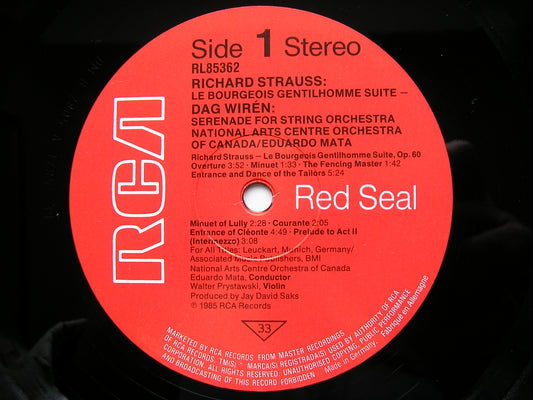 STRAUSS: LE BOURGEOIS GENTILHOMME / WIREN: SERENADE    CANADA NAC ORCHESTRA / MATA     RL 85362