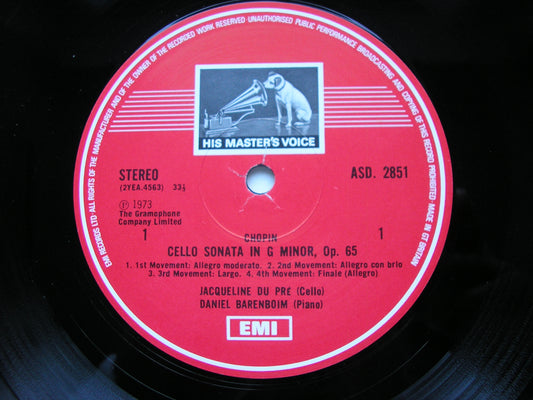 CHOPIN / FRANCK: CELLO SONATAS      JACQUELINE DU PRE / DANIEL BARENBOIM      ASD 2851
