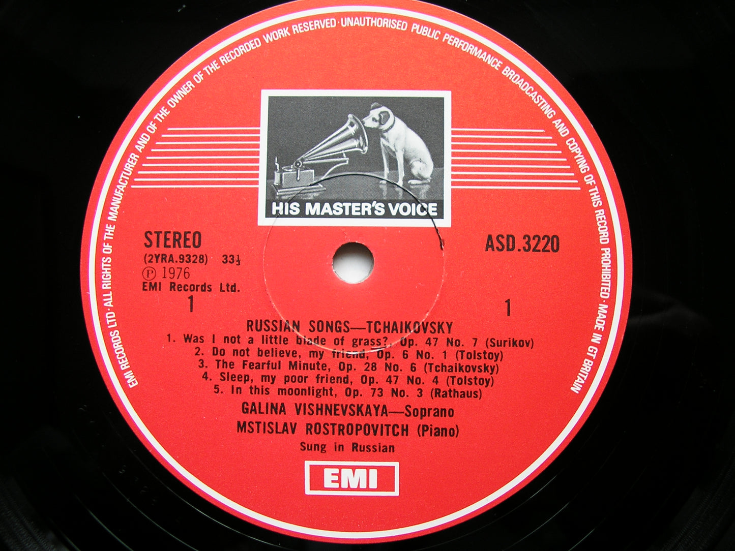 RUSSIAN SONGS: MUSSORGSKY / TCHAIKOVSKY / SHOSTAKOVICH        VISHNEVSKAYA / ROSTROPOVICH    3LP    SLS 5055
