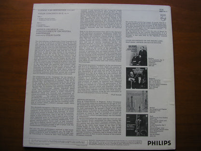 BEETHOVEN: VIOLIN CONCERTO / ARTHUR GRUMIAUX / CONCERTGEBOUW ORCHESTRA / COLIN DAVIS   6500 775