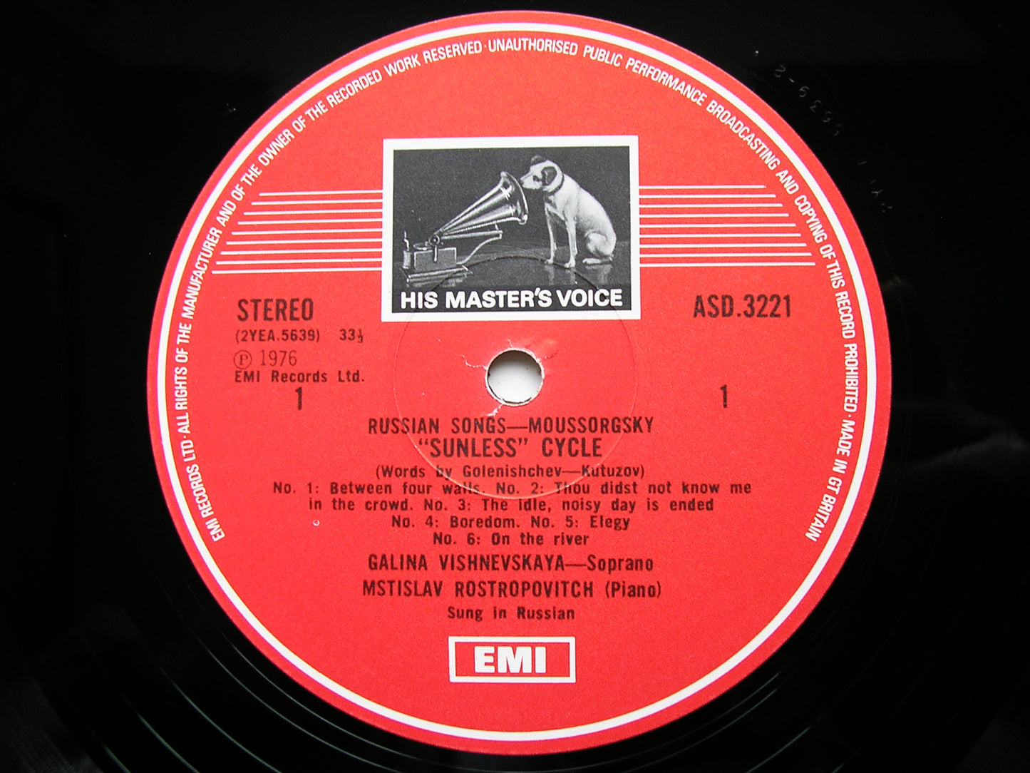 RUSSIAN SONGS: MUSSORGSKY / TCHAIKOVSKY / SHOSTAKOVICH        VISHNEVSKAYA / ROSTROPOVICH    3LP    SLS 5055