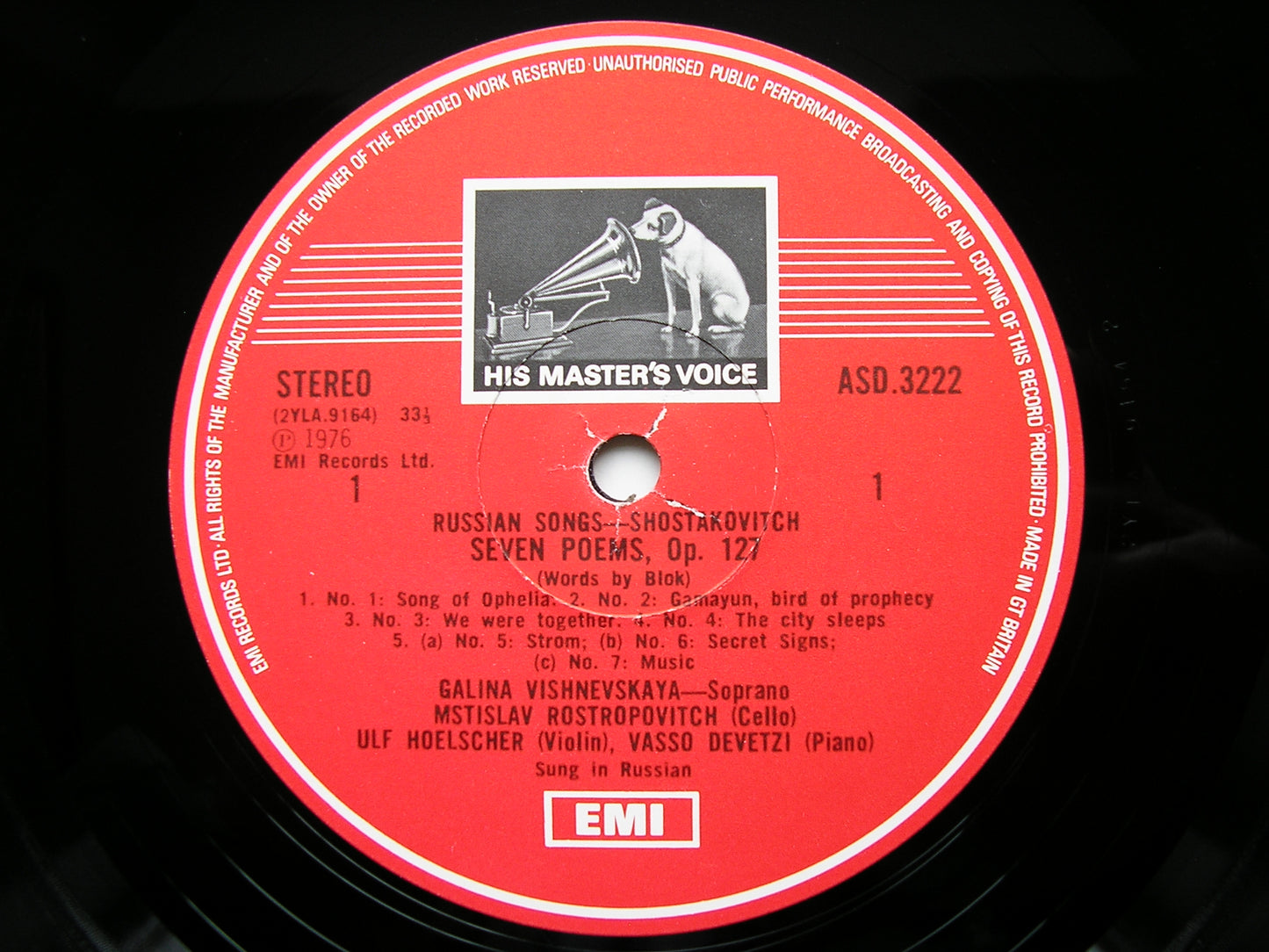 RUSSIAN SONGS: MUSSORGSKY / TCHAIKOVSKY / SHOSTAKOVICH        VISHNEVSKAYA / ROSTROPOVICH    3LP    SLS 5055