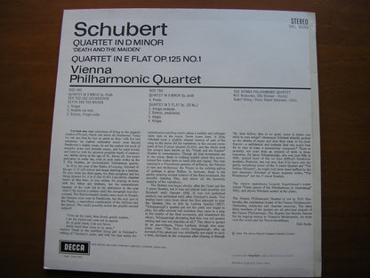 SCHUBERT: STRING QUARTET in D 'Death & the Maiden' / QUARTET in E       VIENNA PHILHARMONIC QUARTET      SXL 6092