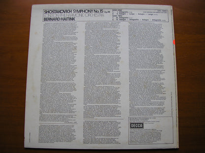 SHOSTAKOVICH: SYMPHONY No. 15      HAITINK / LONDON PHILHARMONIC   test pressing    SXL 6906
