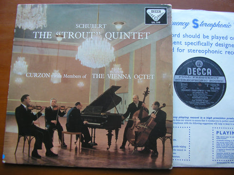 SCHUBERT: PIANO QUINTET in A 'The Trout'    CURZON / MEMBERS of THE VIENNA OCTET    SXL 2110