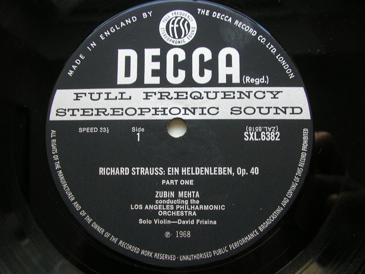 STRAUSS: EIN HELDENLEBEN      MEHTA / LOS ANGELES PHILHARMONIC      SXL 6382
