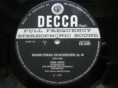 STRAUSS: EIN HELDENLEBEN      MEHTA / LOS ANGELES PHILHARMONIC      SXL 6382