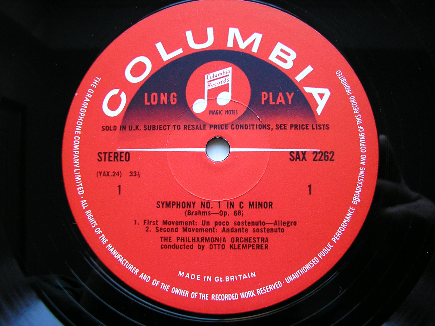 BRAHMS: THE FOUR SYMPHONIES / TWO OVERTURES     4LP   SAX 2262 /2350 / 2351 / 2362