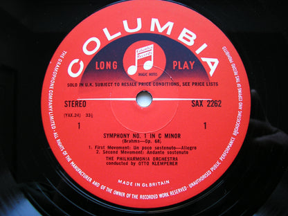 BRAHMS: THE FOUR SYMPHONIES / TWO OVERTURES     4LP   SAX 2262 /2350 / 2351 / 2362