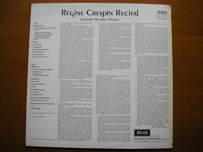 SXL 6333  SCHUMANN / WOLF / DEBUSSY / POULENC: SONGS      REGINE CRESPIN / JOHN WUSTMAN   ED2