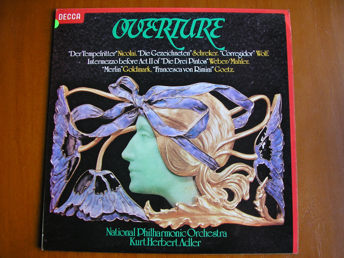 OVERTURE: NICOLAI / SCHREKER / WOLF / WEBER / GOLDMARK / GOETZ    NATIONAL PHILHARMONIC ORCHESTRA / ADLER     test pressing     SXL 6909