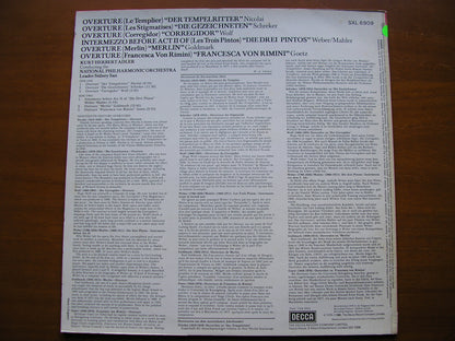 OVERTURE: NICOLAI / SCHREKER / WOLF / WEBER / GOLDMARK / GOETZ    NATIONAL PHILHARMONIC ORCHESTRA / ADLER     test pressing     SXL 6909