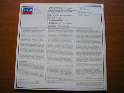 BRAHMS: CLARINET QUINTET / WOLF: ITALIAN SERENADE FITZWILLIAM QUARTET / ALAN HACKER  SXL 6998