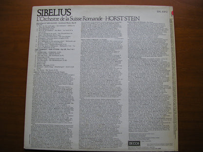 SIBELIUS: PELLEAS & MELISANDE / THE TEMPEST      STEIN / VIENNA PHILHARMONIC   test pressing    SXL 6912