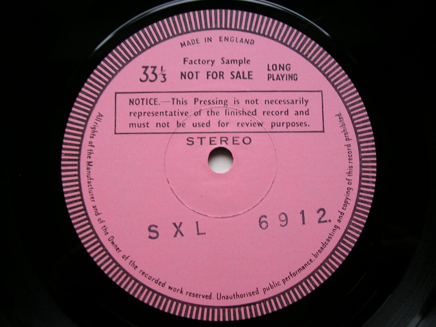 SIBELIUS: PELLEAS & MELISANDE / THE TEMPEST      STEIN / VIENNA PHILHARMONIC   test pressing    SXL 6912