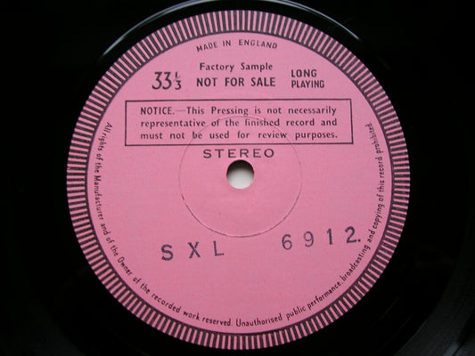 SIBELIUS: PELLEAS & MELISANDE / THE TEMPEST      STEIN / VIENNA PHILHARMONIC   test pressing    SXL 6912