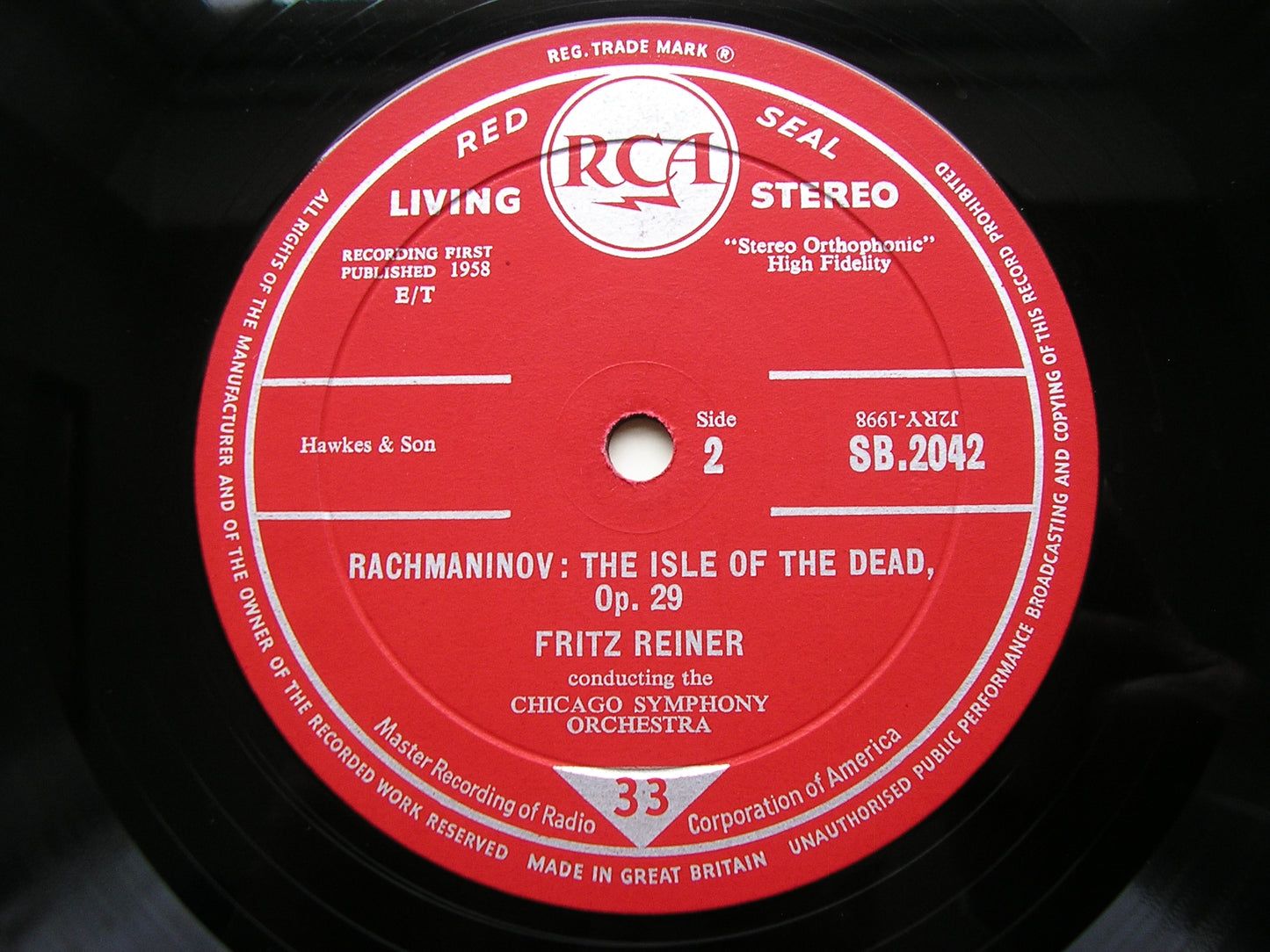 RAVEL: RAPSODIE / PAVANE / RACHMANINOV: ISLE OF THE DEAD   REINER / CHICAGO SYMPHONY   SB 2042