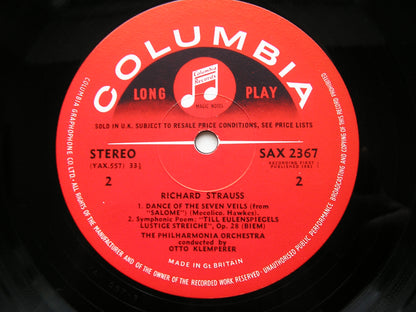 STRAUSS: TILL EULENSPIEGEL / DON JUAN . DANCE OF THE SEVEN VEILS     KLEMPERER / PHILHARMONIA     SAX 2367