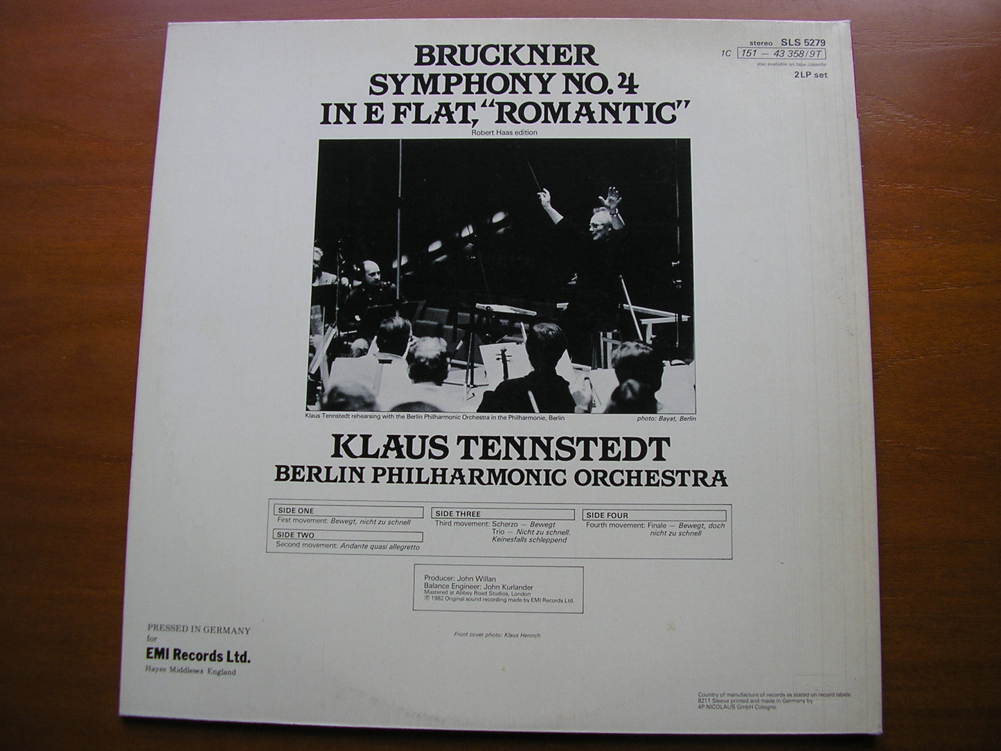 BRUCKNER: SYMPHONY No. 4 'Romantic'       TENNSTEDT / BERLIN PHILHARMONIC     SLS 5279