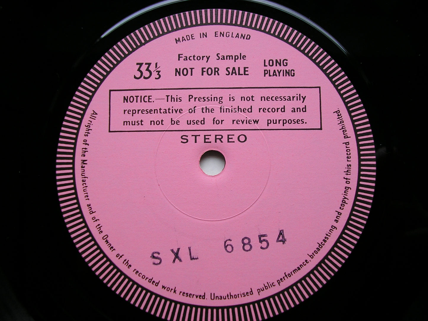 TCHAIKOVSKY: VIOLIN CONCERTO / VALSE SCHERZO     BELKIN / NEW PHILHARMONIA / ASHKENAZY   test pressing    SXL 6854