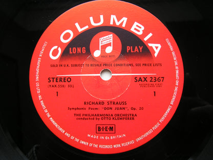 STRAUSS: TILL EULENSPIEGEL / DON JUAN . DANCE OF THE SEVEN VEILS     KLEMPERER / PHILHARMONIA     SAX 2367