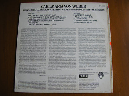 WEBER: SYMPHONYN No. 1 / OVERTURES / INVITATION TO THE DANCE   STEIN / VIENNA PHILHARMONIC   test pressing     SXL 6876