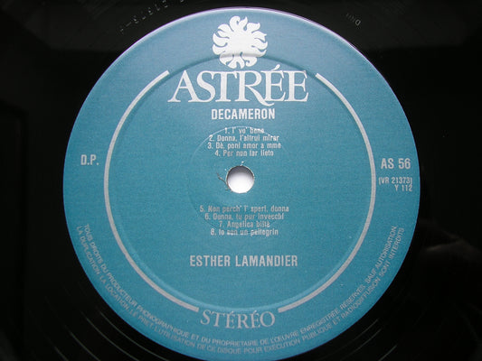 DECAMERON: Florentine Songs of the 14th Century     ESTHER LAMANDIER       AS 56