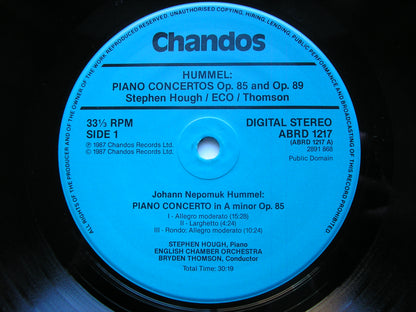 HUMMEL: PIANO CONCERTOS in B Op. 89 & in A Op. 85      HOUGH / ENGLISH CHAMBER ORCHESTRA / THOMSON    ABRD 1217