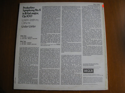 PROKOFIEV: SYMPHONY No. 5    WELLER / LONDON SYMPHONY   test pressing    SXL 6787