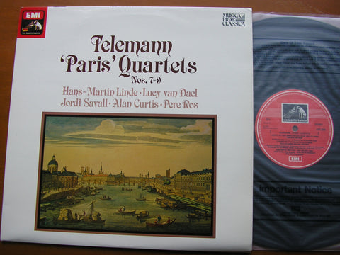 TELEMANN: PARIS QUARTETS Nos. 7 - 9    LINDE / van DAEL / SAVALL / CURTIS / ROS     ASD 3698