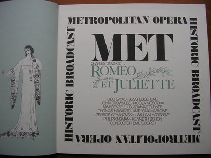 GOUNOD: ROMEO ET JULIETTE      BJORLING / SAYAO / BROWNLEE / MET OPERA / COOPER     3LP    MET 11