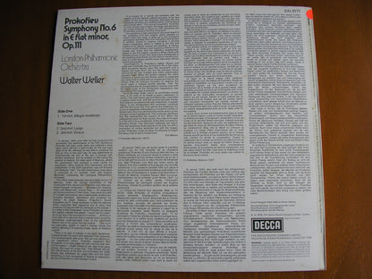 PROKOFIEV: SYMPHONY  No. 6       WELLER / LONDON PHILHARMONIC     test pressing     SXL 6777