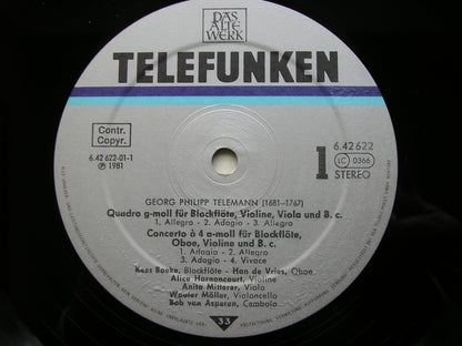 TELEMANN: FOUR QUARTETS FOR RECORDER     BOEKE / de VRIES / HARNONCOURT / van ASPEREN / MOLLER / MITTERER     6.42622